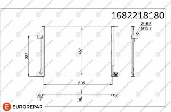 EUROREPAR 1682218180 - Конденсатор кондиционера autosila-amz.com