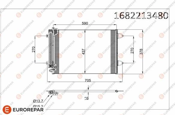 EUROREPAR 1682213480 - Конденсатор кондиционера autosila-amz.com