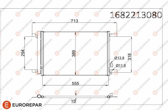 EUROREPAR 1682213080 - Конденсатор кондиционера autosila-amz.com