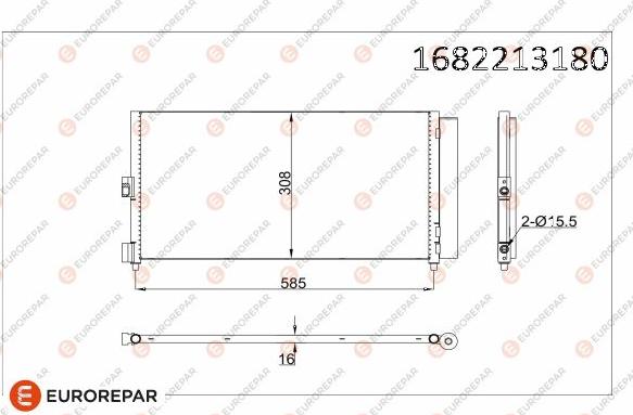 EUROREPAR 1682213180 - Конденсатор кондиционера autosila-amz.com