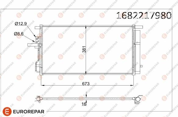 EUROREPAR 1682217980 - Конденсатор кондиционера autosila-amz.com