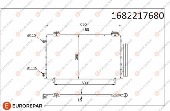 EUROREPAR 1682217680 - Конденсатор кондиционера autosila-amz.com