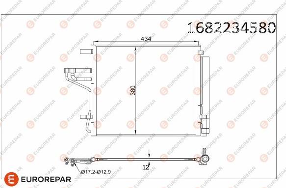 EUROREPAR 1682234580 - Конденсатор кондиционера autosila-amz.com