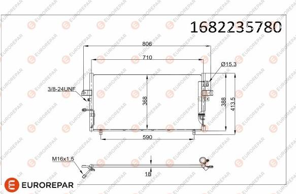 EUROREPAR 1682235780 - Конденсатор кондиционера autosila-amz.com