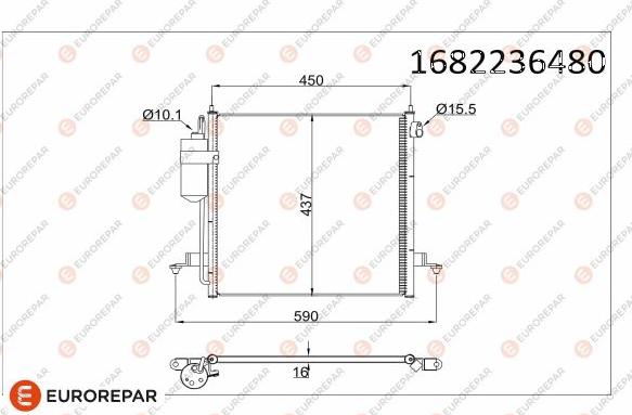 EUROREPAR 1682236480 - Конденсатор кондиционера autosila-amz.com