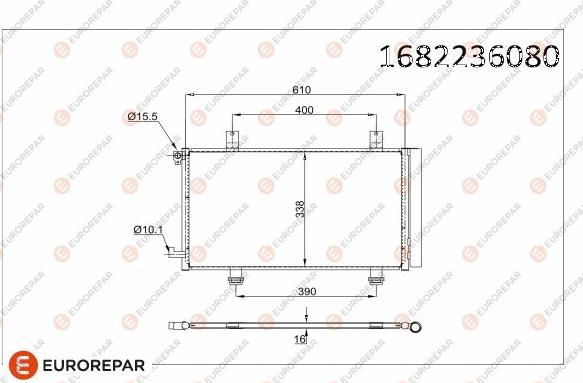 EUROREPAR 1682236080 - Конденсатор кондиционера autosila-amz.com