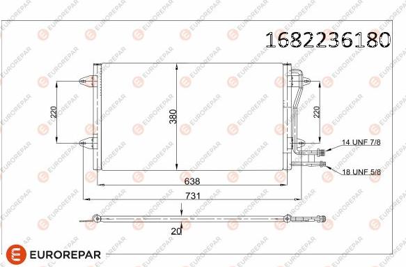 EUROREPAR 1682236180 - Конденсатор кондиционера autosila-amz.com