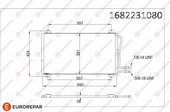 EUROREPAR 1682231080 - Конденсатор кондиционера autosila-amz.com