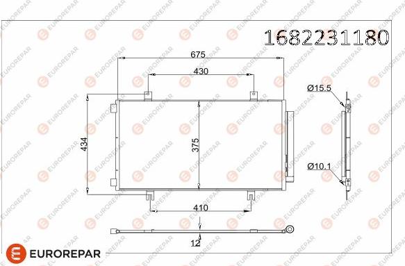 EUROREPAR 1682231180 - Конденсатор кондиционера autosila-amz.com