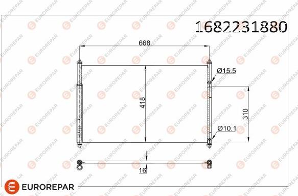 EUROREPAR 1682231880 - Конденсатор кондиционера autosila-amz.com