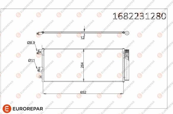 EUROREPAR 1682231280 - Конденсатор кондиционера autosila-amz.com