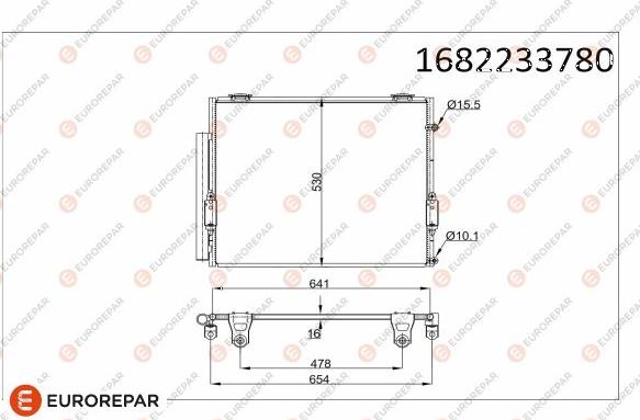 EUROREPAR 1682233780 - Конденсатор кондиционера autosila-amz.com