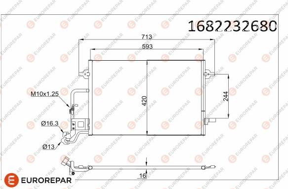 EUROREPAR 1682232680 - Конденсатор кондиционера autosila-amz.com