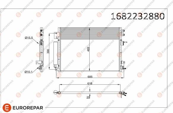 EUROREPAR 1682232880 - Конденсатор кондиционера autosila-amz.com