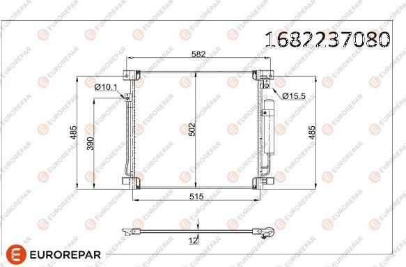 EUROREPAR 1682237080 - Конденсатор кондиционера autosila-amz.com