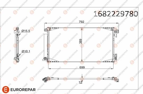 EUROREPAR 1682229780 - Конденсатор кондиционера autosila-amz.com