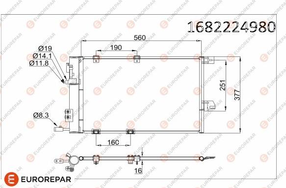 EUROREPAR 1682224980 - Конденсатор кондиционера autosila-amz.com