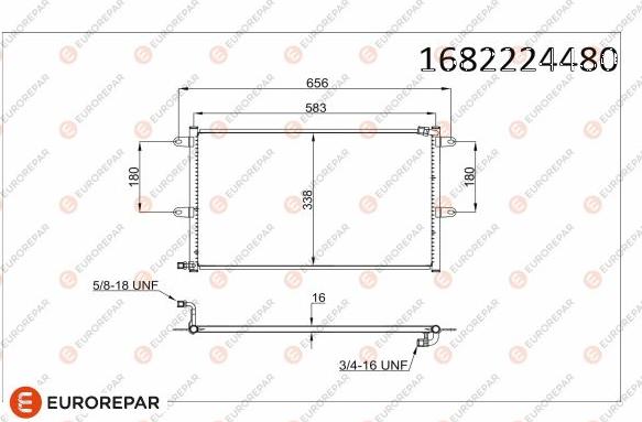 EUROREPAR 1682224480 - Конденсатор кондиционера autosila-amz.com