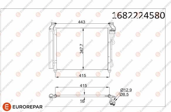 EUROREPAR 1682224580 - Конденсатор кондиционера autosila-amz.com