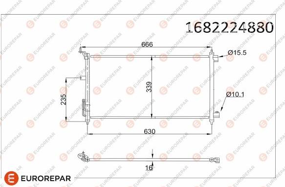 EUROREPAR 1682224880 - Конденсатор кондиционера autosila-amz.com