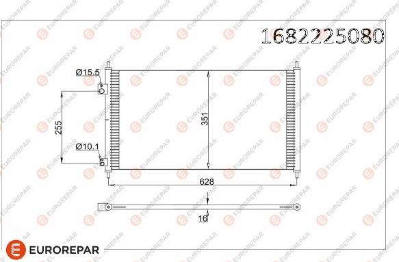 EUROREPAR 1682225080 - Конденсатор кондиционера autosila-amz.com