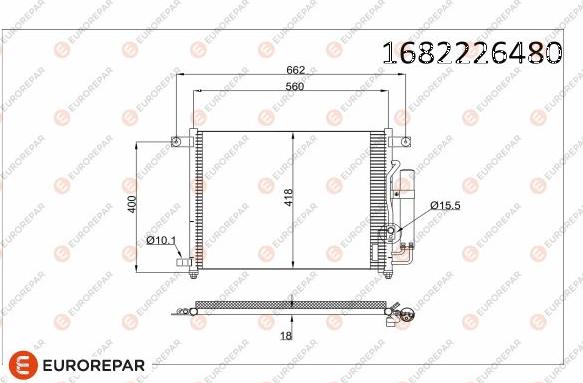 EUROREPAR 1682226480 - Конденсатор кондиционера autosila-amz.com