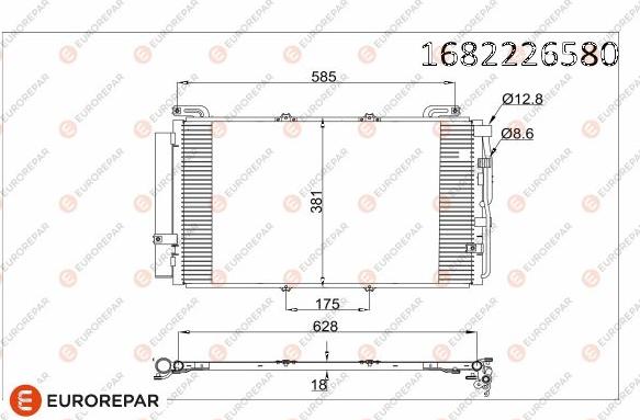 EUROREPAR 1682226580 - Конденсатор кондиционера autosila-amz.com