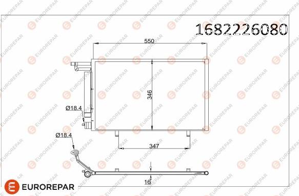 EUROREPAR 1682226080 - Конденсатор кондиционера autosila-amz.com