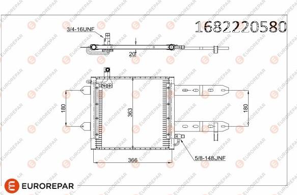 EUROREPAR 1682220580 - Конденсатор кондиционера autosila-amz.com