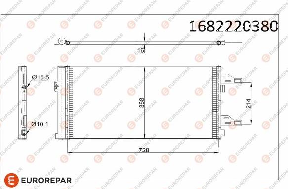 EUROREPAR 1682220380 - Конденсатор кондиционера autosila-amz.com