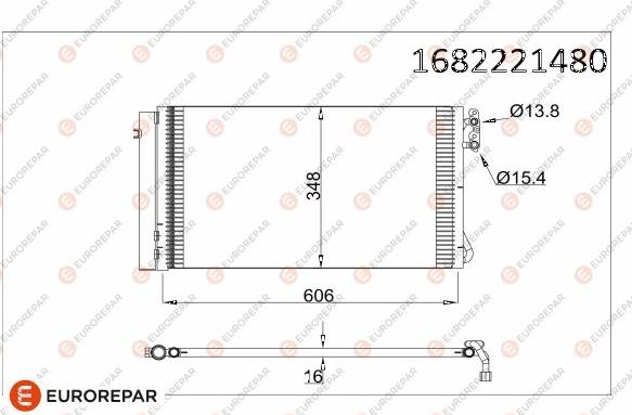 EUROREPAR 1682221480 - Конденсатор кондиционера autosila-amz.com