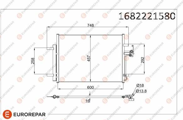 EUROREPAR 1682221580 - Конденсатор кондиционера autosila-amz.com