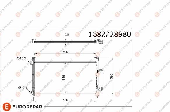 EUROREPAR 1682228980 - Конденсатор кондиционера autosila-amz.com