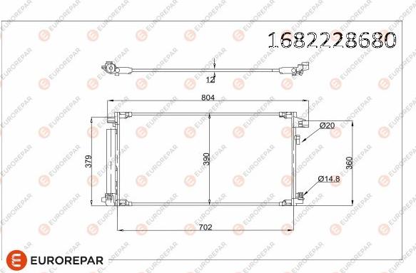 EUROREPAR 1682228680 - Конденсатор кондиционера autosila-amz.com