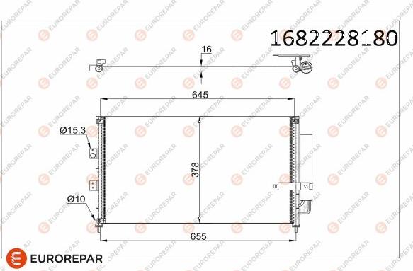 EUROREPAR 1682228180 - Конденсатор кондиционера autosila-amz.com