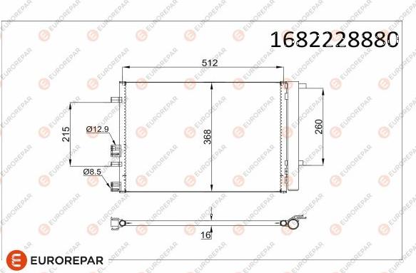 EUROREPAR 1682228880 - Конденсатор кондиционера autosila-amz.com