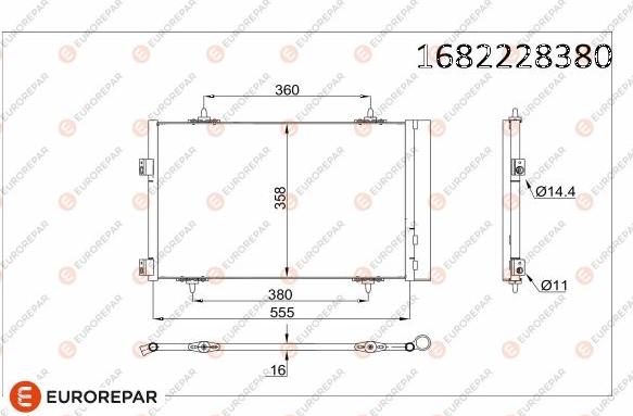 EUROREPAR 1682228380 - Конденсатор кондиционера autosila-amz.com