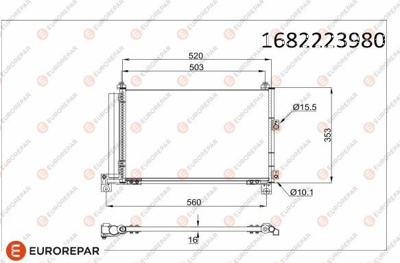 EUROREPAR 1682223980 - Конденсатор кондиционера autosila-amz.com