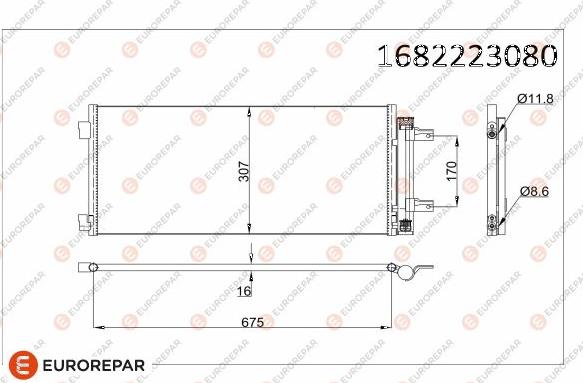 EUROREPAR 1682223080 - Конденсатор кондиционера autosila-amz.com