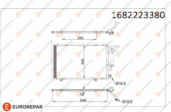 EUROREPAR 1682223380 - Конденсатор кондиционера autosila-amz.com