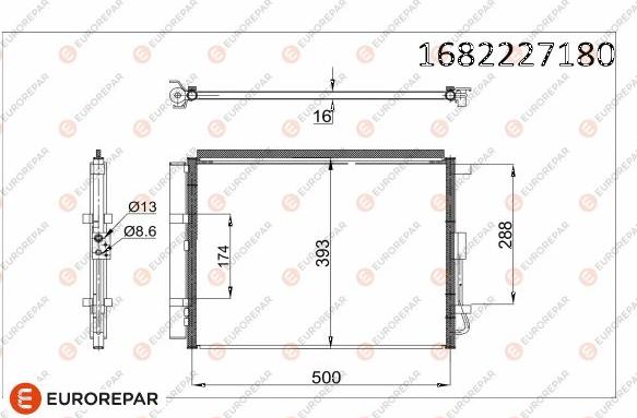 EUROREPAR 1682227180 - Конденсатор кондиционера autosila-amz.com