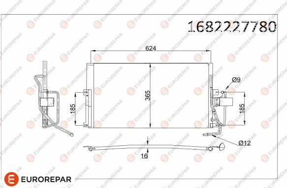 EUROREPAR 1682227780 - Конденсатор кондиционера autosila-amz.com