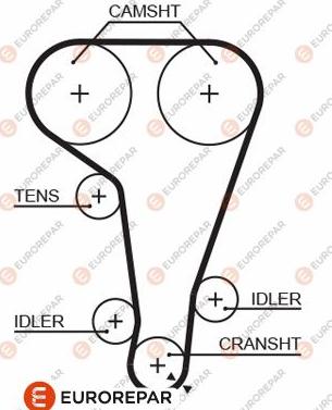 EUROREPAR 1633140280 - Зубчатый ремень ГРМ autosila-amz.com