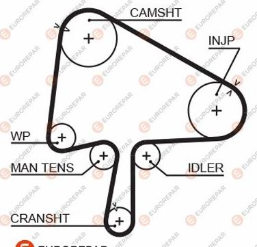 EUROREPAR 1633141780 - Зубчатый ремень ГРМ autosila-amz.com