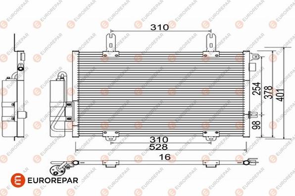 EUROREPAR 1625946980 - Конденсатор кондиционера autosila-amz.com