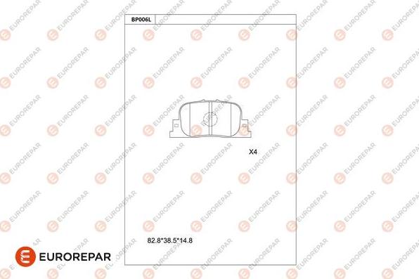 EUROREPAR 1677812880 - Тормозные колодки, дисковые, комплект autosila-amz.com