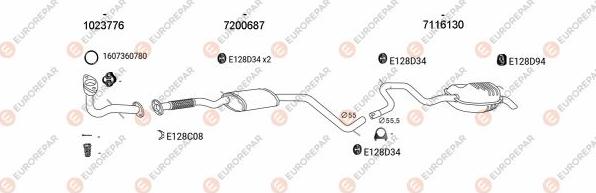 EUROREPAR EXH100976 - Система выпуска ОГ autosila-amz.com