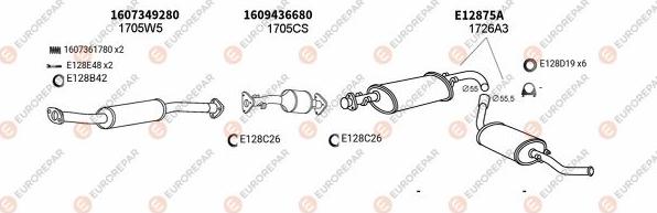 EUROREPAR EXH100480 - Система выпуска ОГ autosila-amz.com