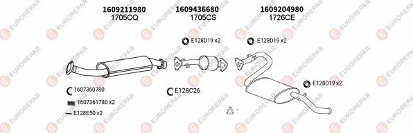 EUROREPAR EXH100481 - Система выпуска ОГ autosila-amz.com