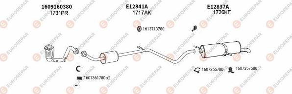 EUROREPAR EXH100430 - Система выпуска ОГ autosila-amz.com